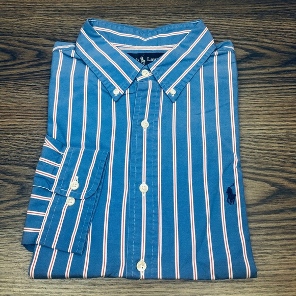 Polo Ralph Lauren Other - Polo Ralph Lauren Blue w/ Red Stripe Shirt XL